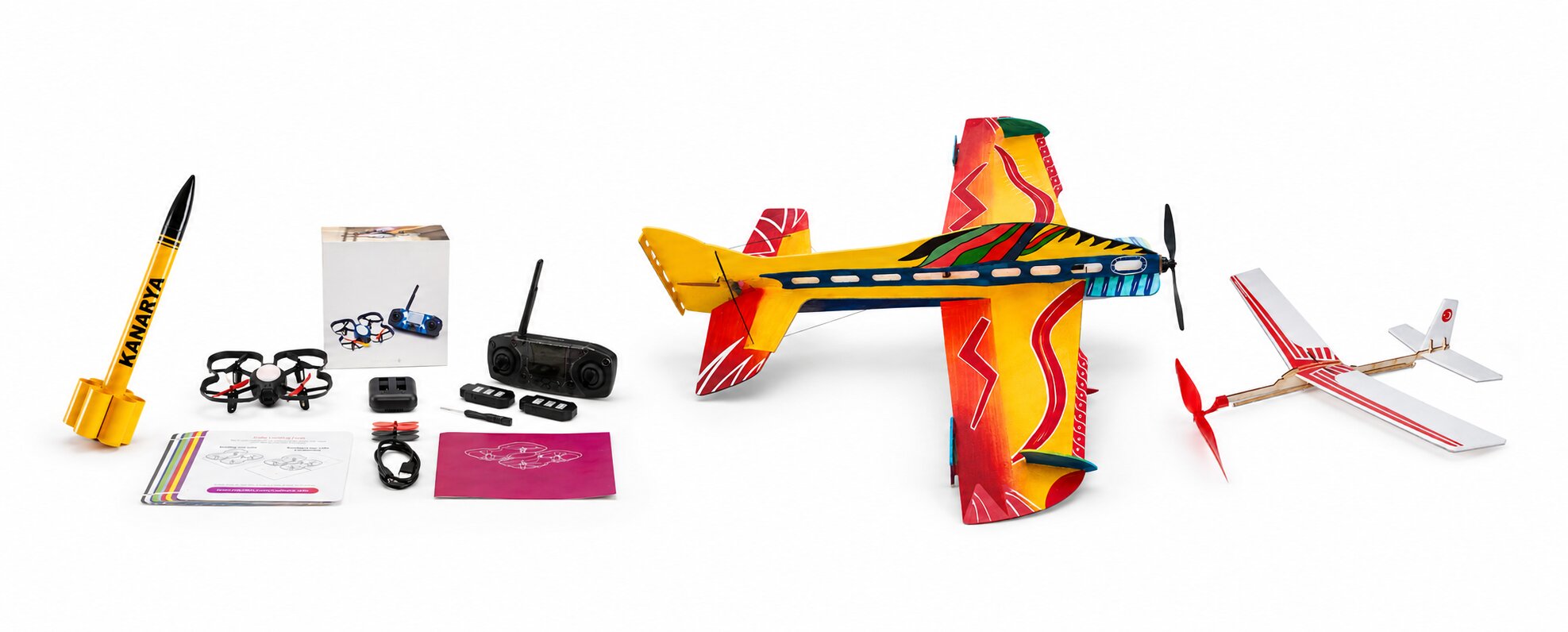 Educat Fly model roket, CoDrone EDU, F3P uçak ve lastikli model uçak ürünleri